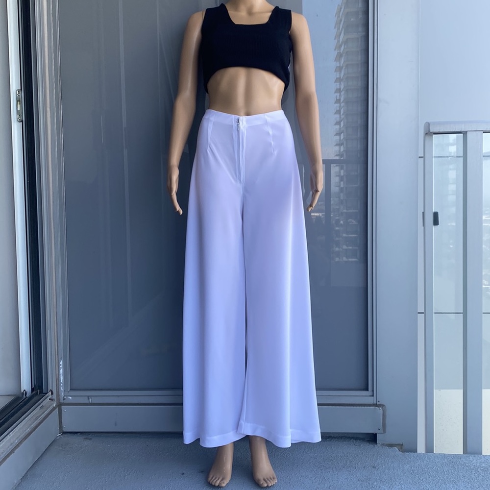 White Vintage Palazzo Pants - Picture 2 of 10
